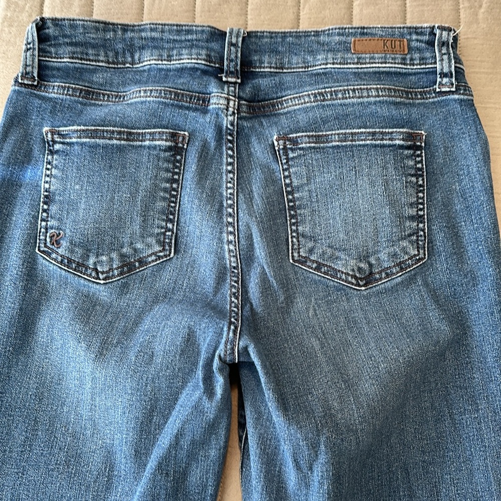 Kut from the Kloth Women's High Rise Flared Jeans - Blue Denim - Picture 12 of 13